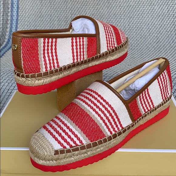 MICHAEL KORS MATHILDE ESPADRILLE CANVAS SCARLET ML - Picture 4 of 16
